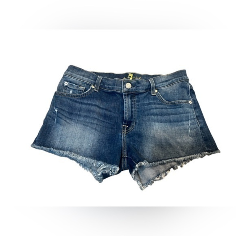 7 For All Mankind Distressed Denim Shorts Size 27